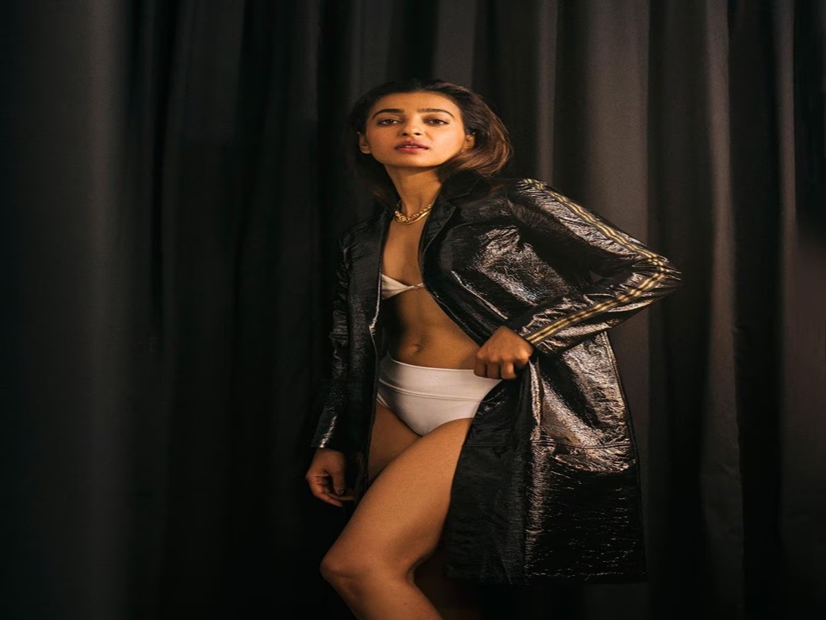 Radhika Apte in a seductive off-shoulder outfit showcasing elegance and sensual charm