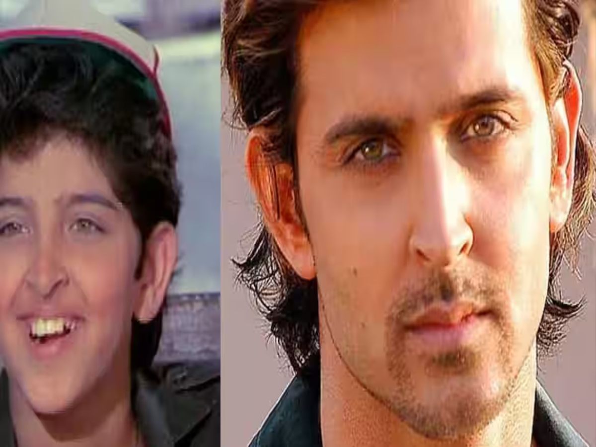Hrithik Roshan as a child artist in Aasha and as a leading actor in Bollywood.
