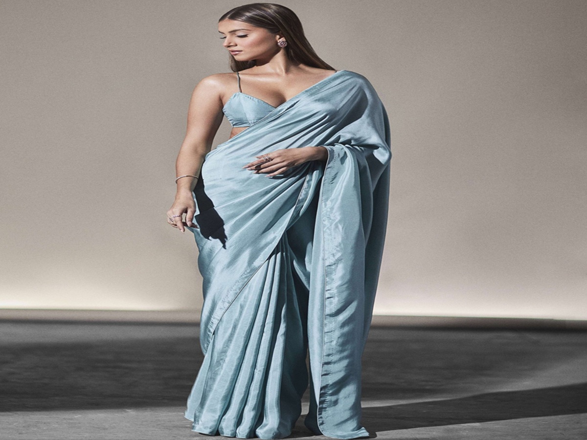 Tara Sutaria in a glamorous saree with a stylish blouse and elegant jewelry