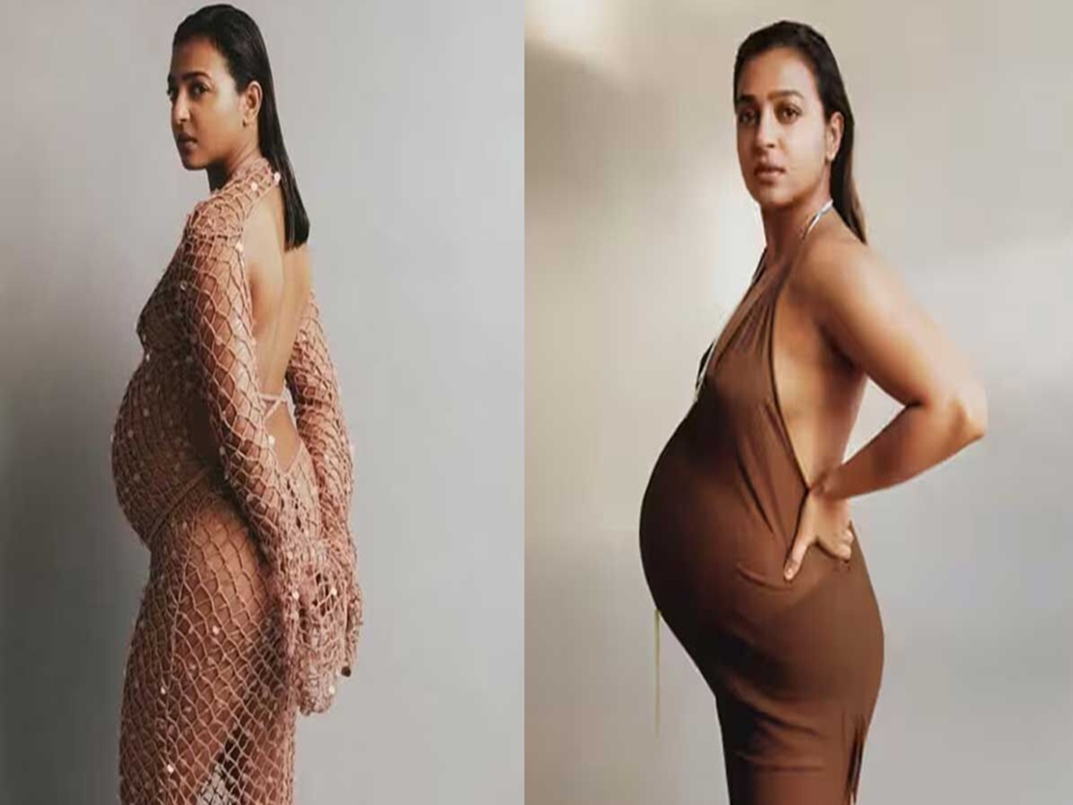 Radhika Apte poses confidently in a bold, glamorous look, channeling Bollywood diva vibes