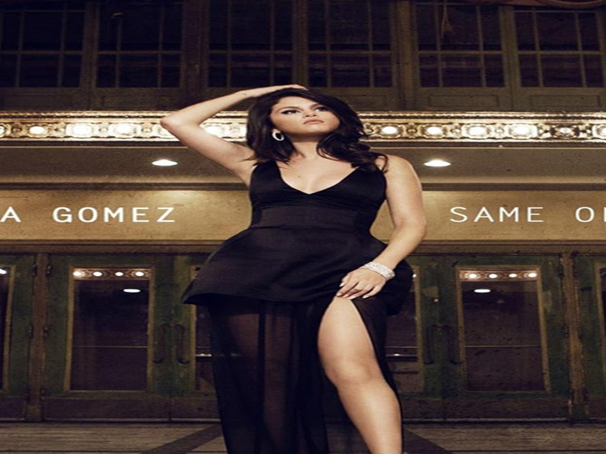 Selena Gomez posing in a sleek outfit for the “Same Old Love” single visuals