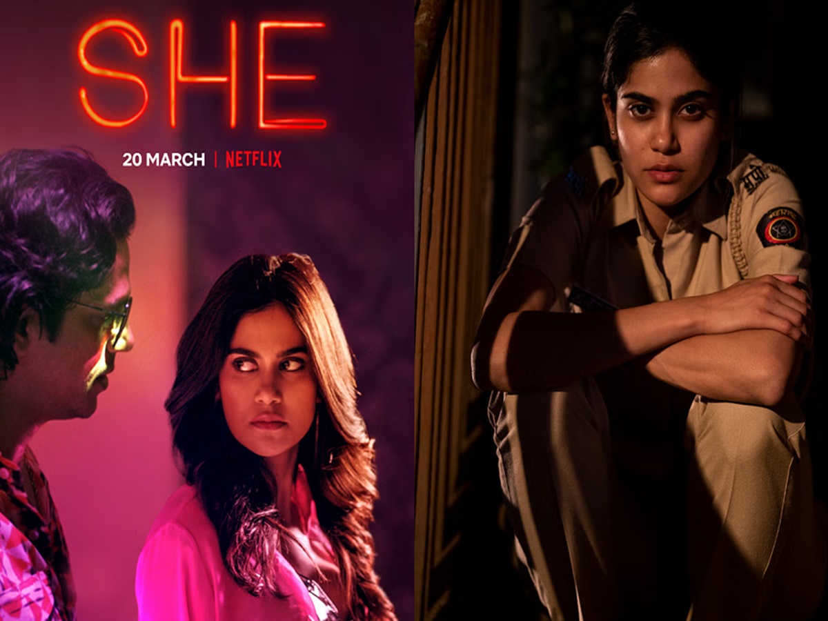 Bhumika Pardeshi undercover in a tense moment from SHE on Netflix