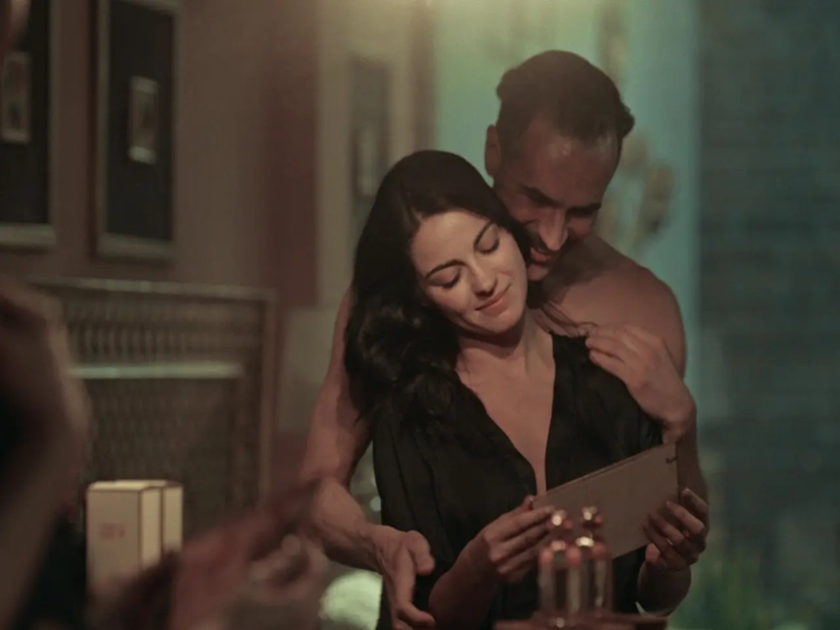 Maite Perroni in a dramatic scene from Dark Desire on Netflix