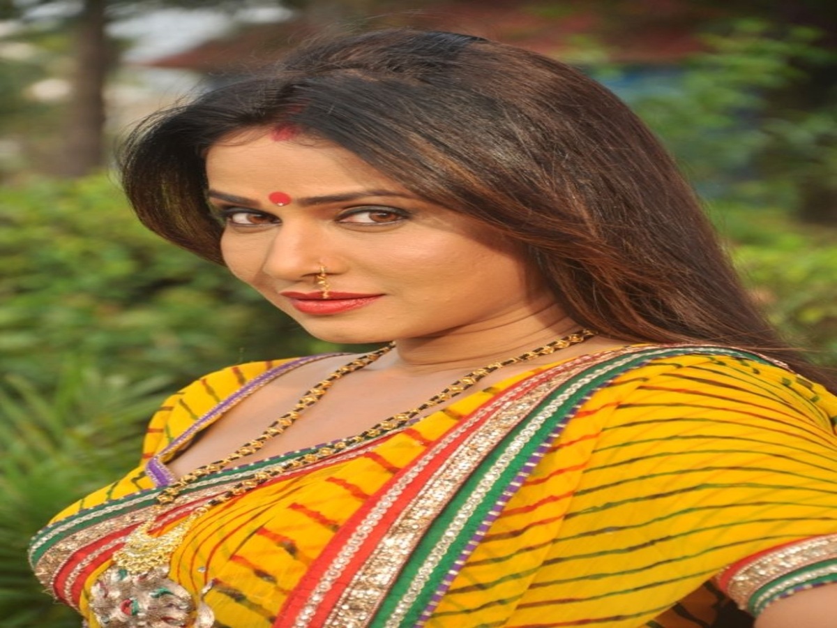 Pakhi Hegde, the famous Bhojpuri actress, radiating charisma and talent in a striking pose.