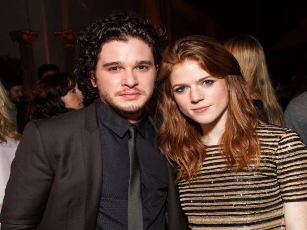 Kit Harington and Rose Leslie together, representing their love story that began on the set of "Game of Thrones."
