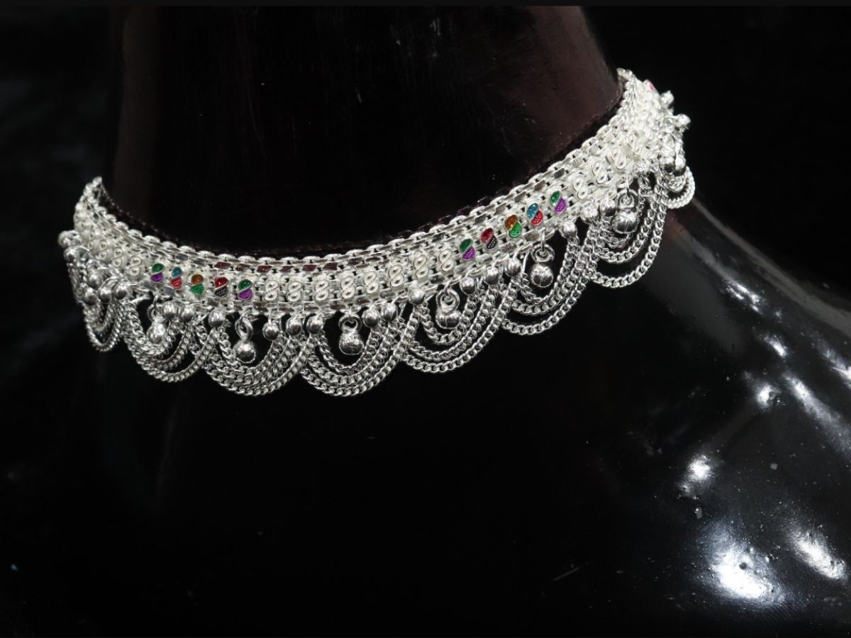 Traditional silver payal