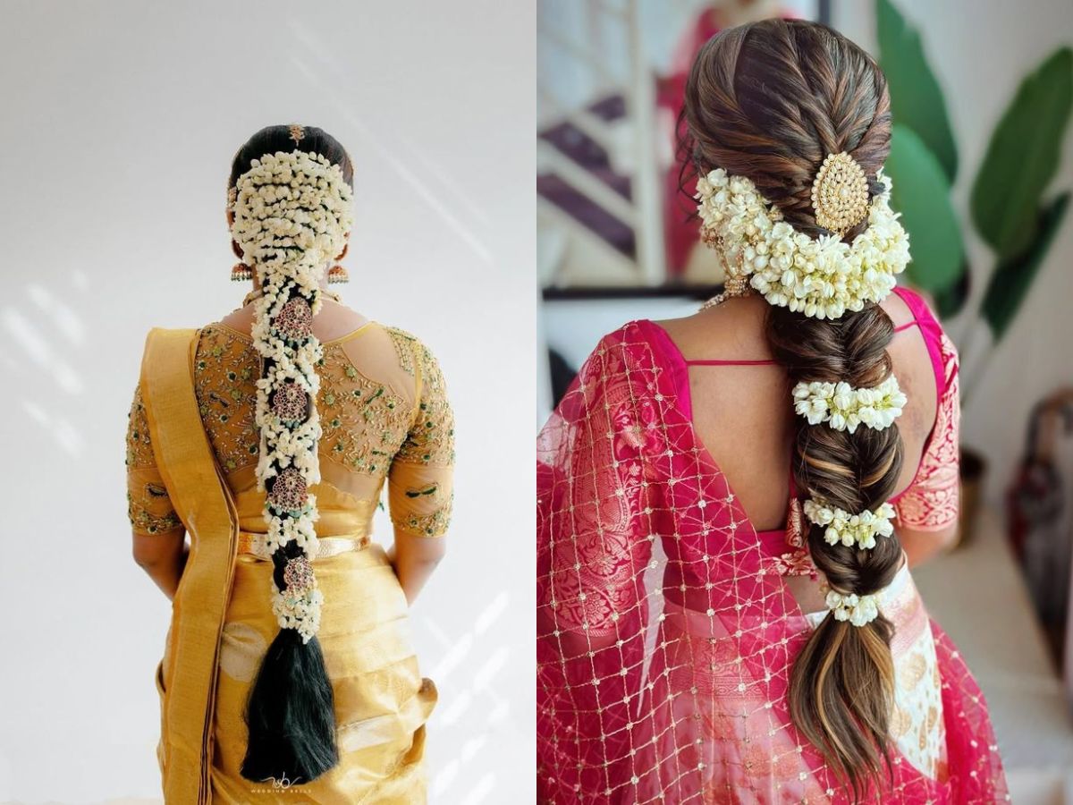 Traditional south Indian braid with gajra