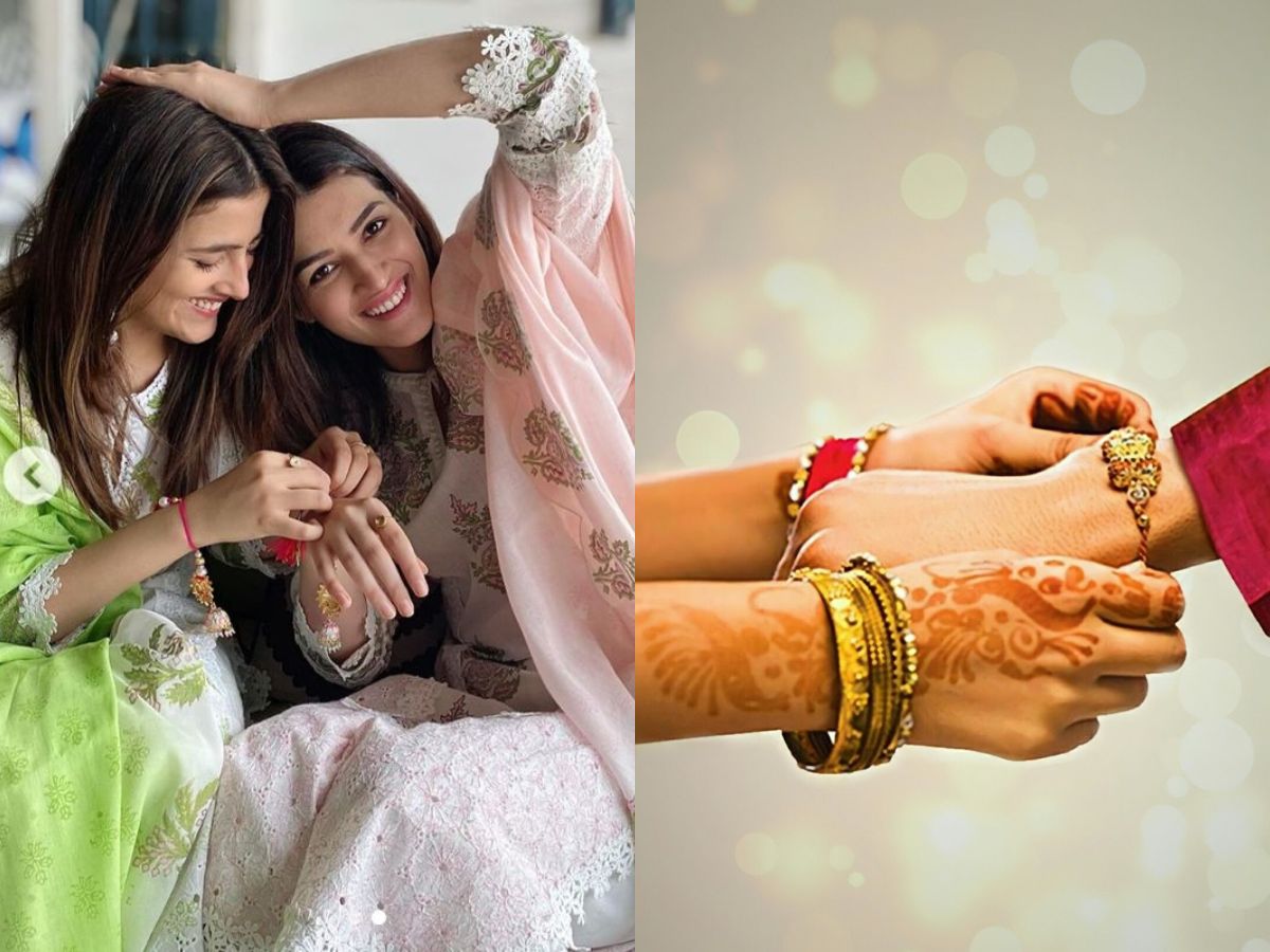 Sisters tying rakhi to sisters