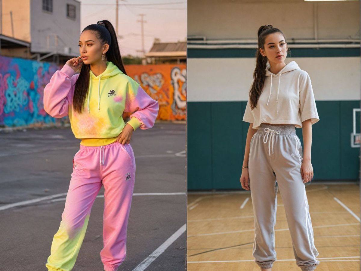 High ponytail with athleisure