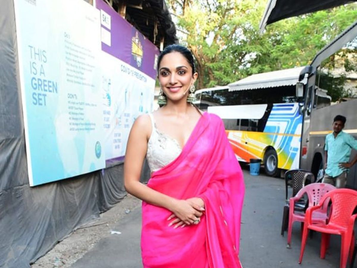White Blouse with Hot Pink Saree