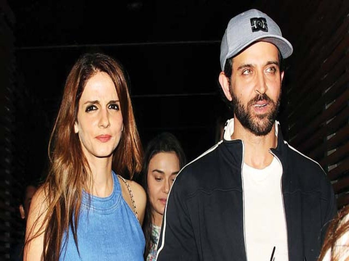 Hrithik Roshan and Sussanne Khan in a joyful moment from their marriage, representing their enduring bond as co-parents despite their separation.