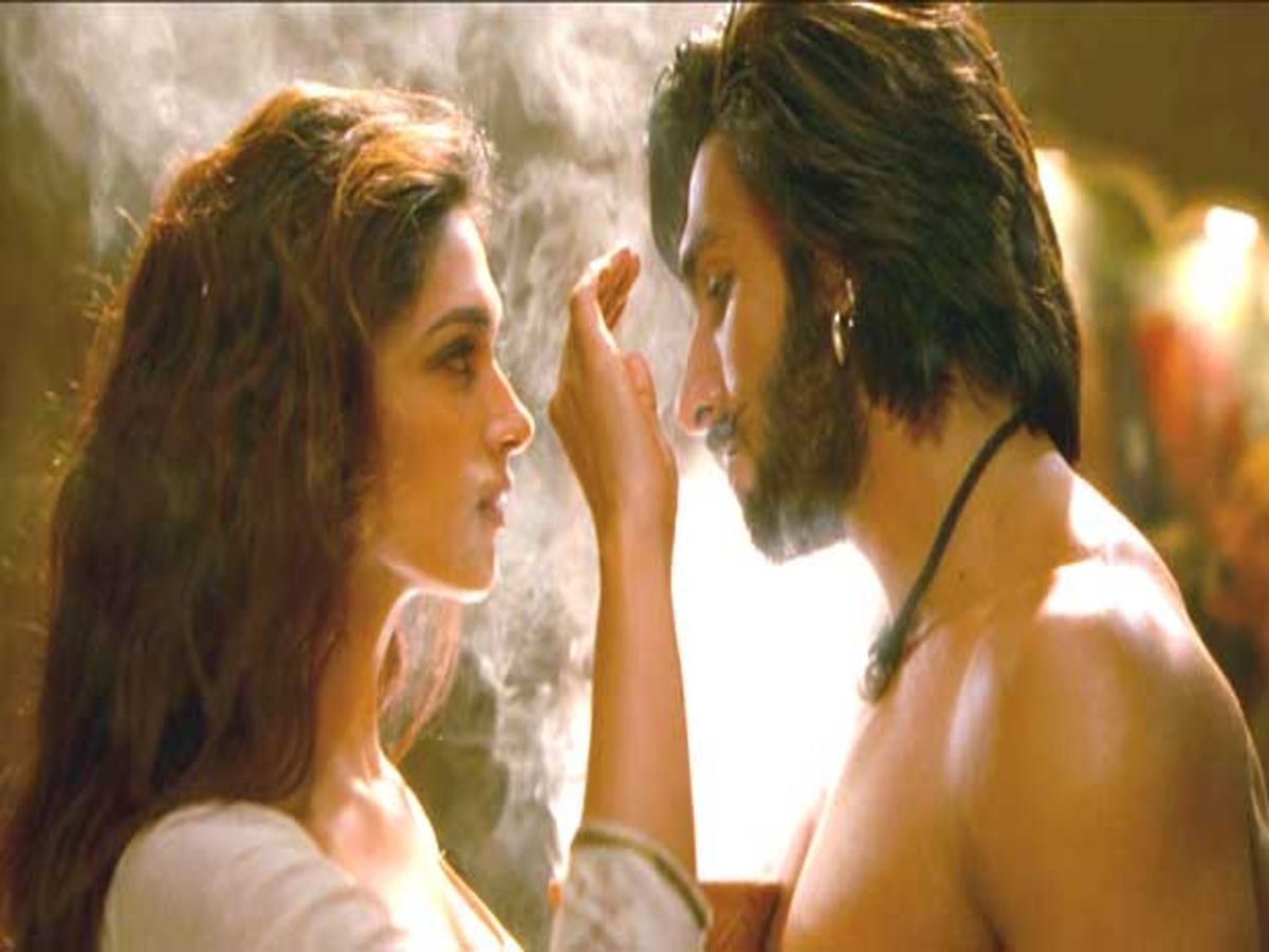 Deepika Padukone performing a sensual dance in the song "Ang Laga De Re" from the movie Goliyon Ki Rasleela Ram-Leela.