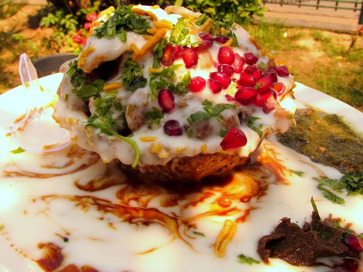 Colourful Basket Chaat served at Royal Café in Lucknow.