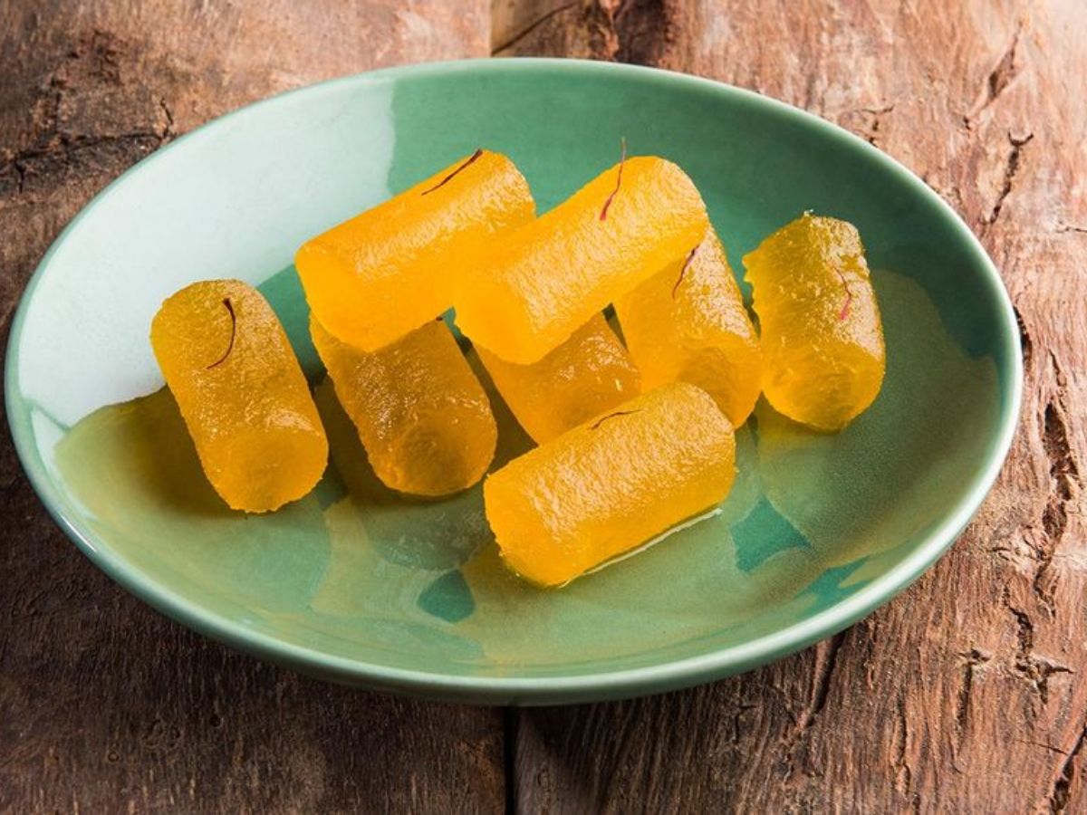 White and orange Petha sweets