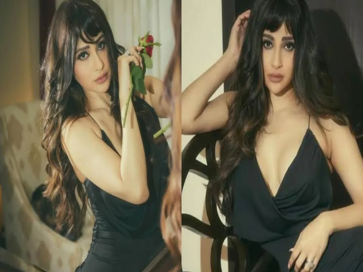 Mouni Roy wearing black Dior heels.