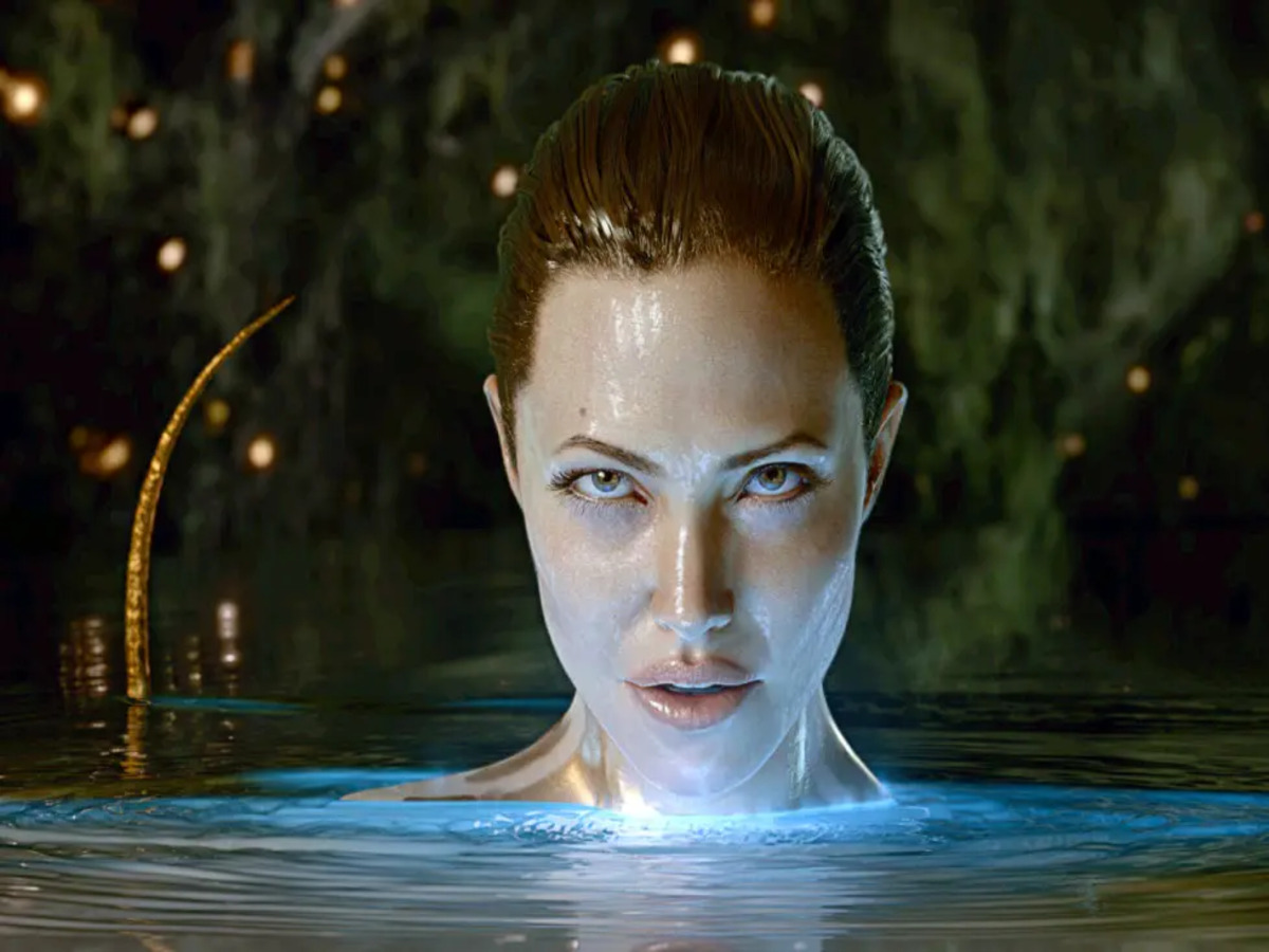 Angelina Jolie as Grendel's mother in Beowulf, showcasing her captivating presence.