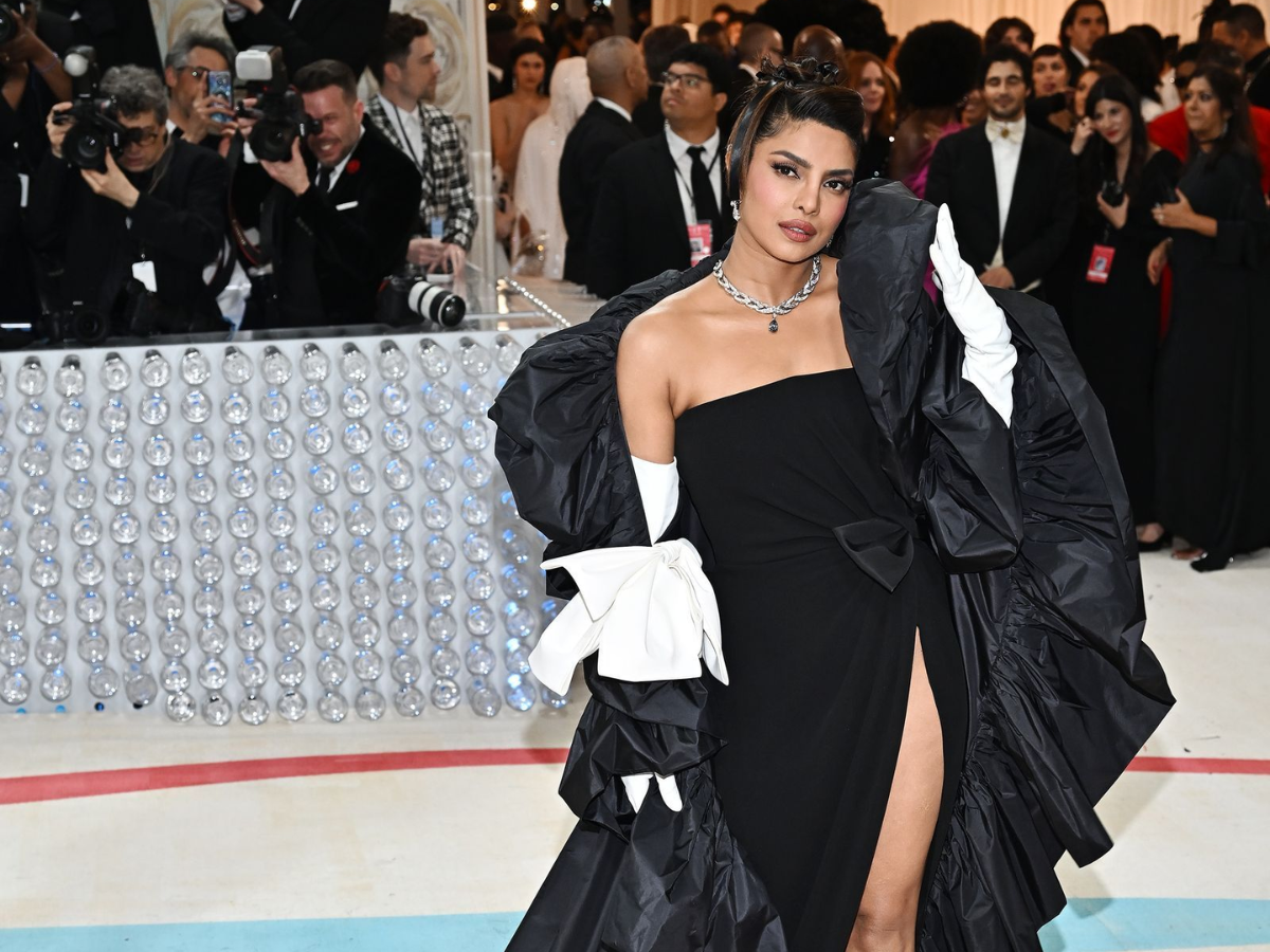 Dramatic Met Gala Moment in Monochrome