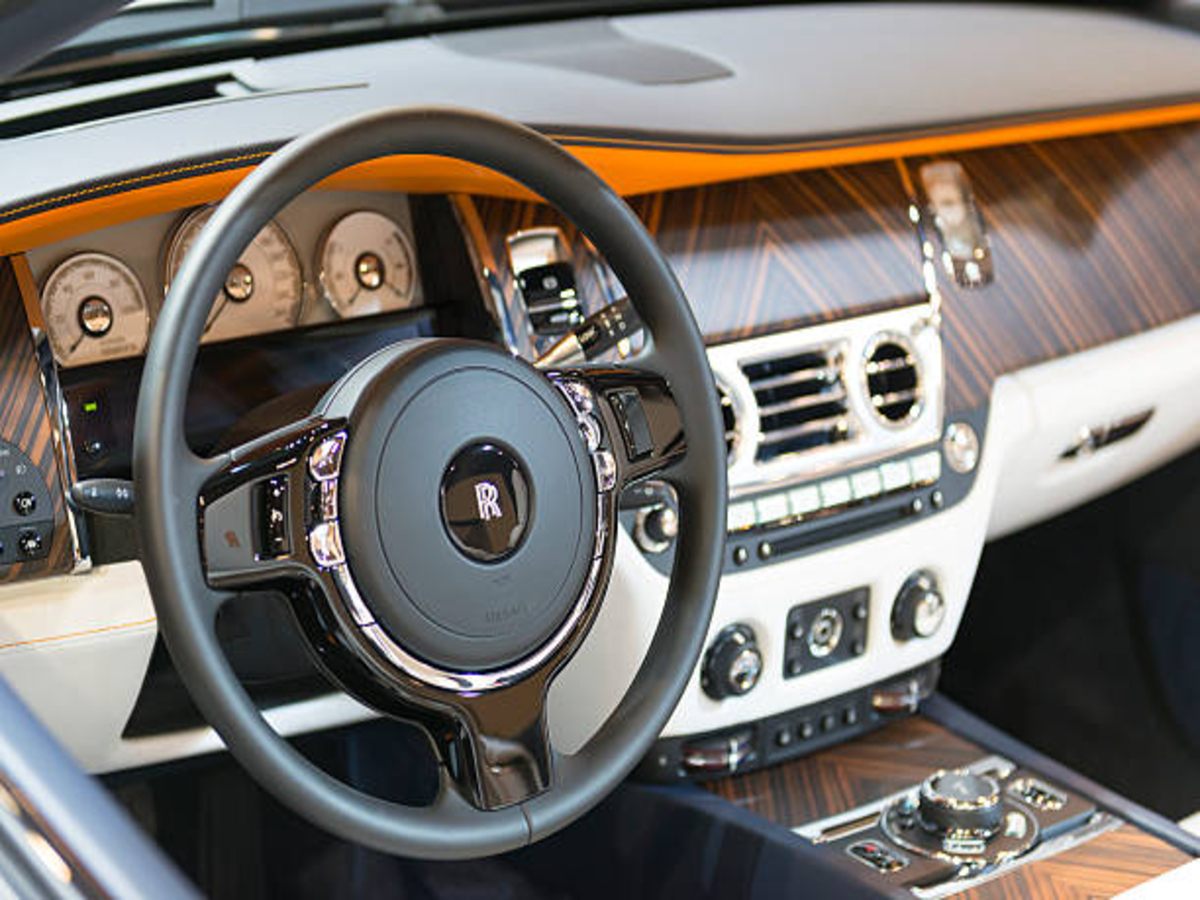 Interior of a Rolls-Royce showcasing soundproofing features.