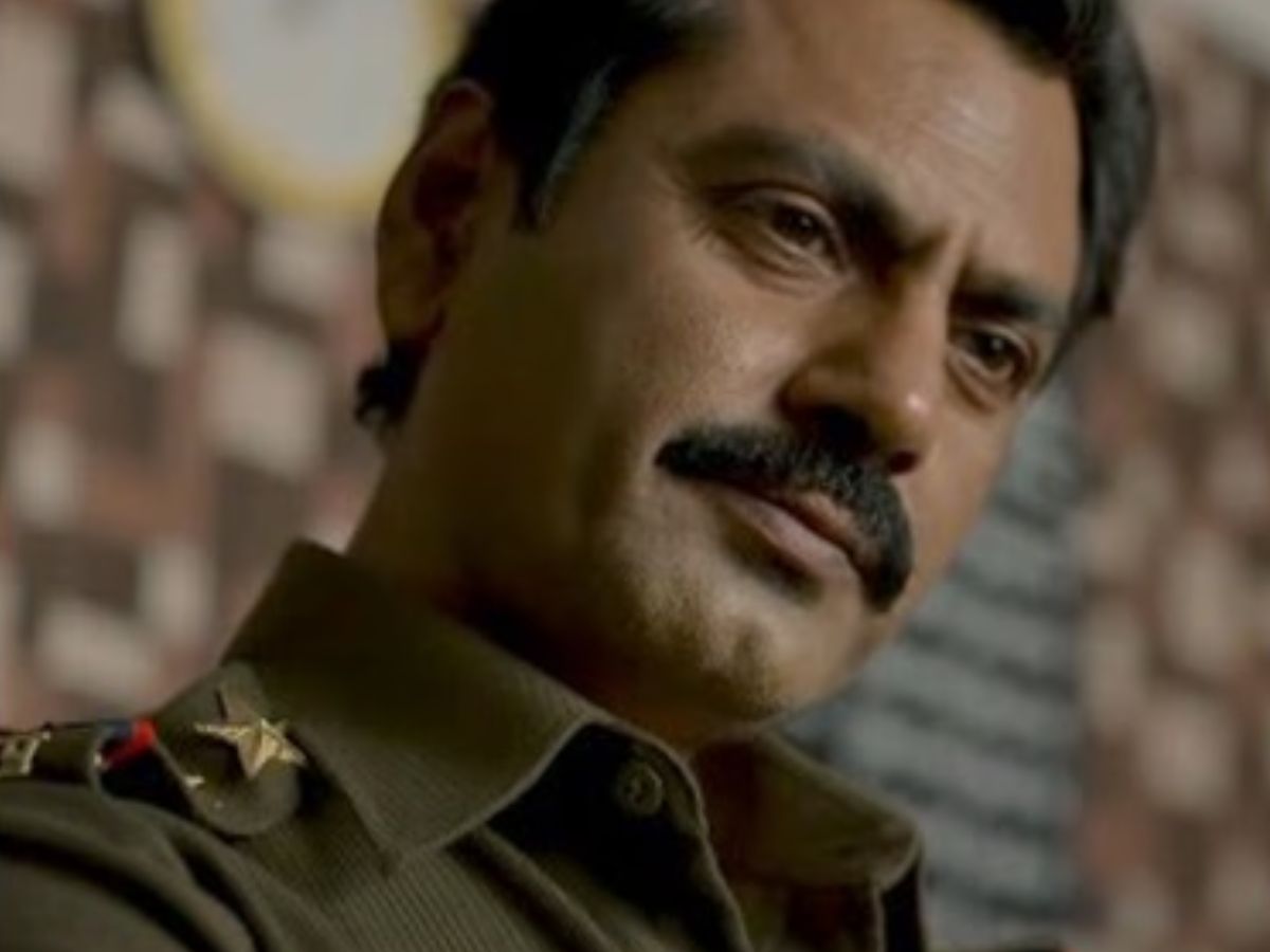 Nawazuddin Siddiqui as the intense cop Jatil Yadav in Raat Akeli Hai, deep in thought during a murder investigation