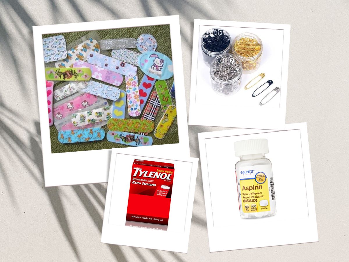 The Unexpected Aid Pouch (Band-Aid, Safety Pin, Pain Reliever)