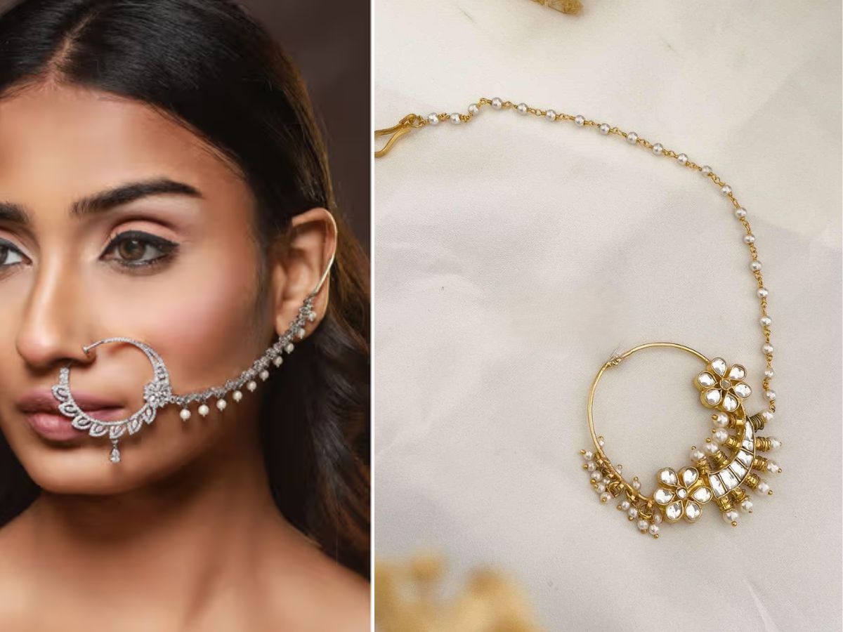 Pearl-Studded Hoop Nath
