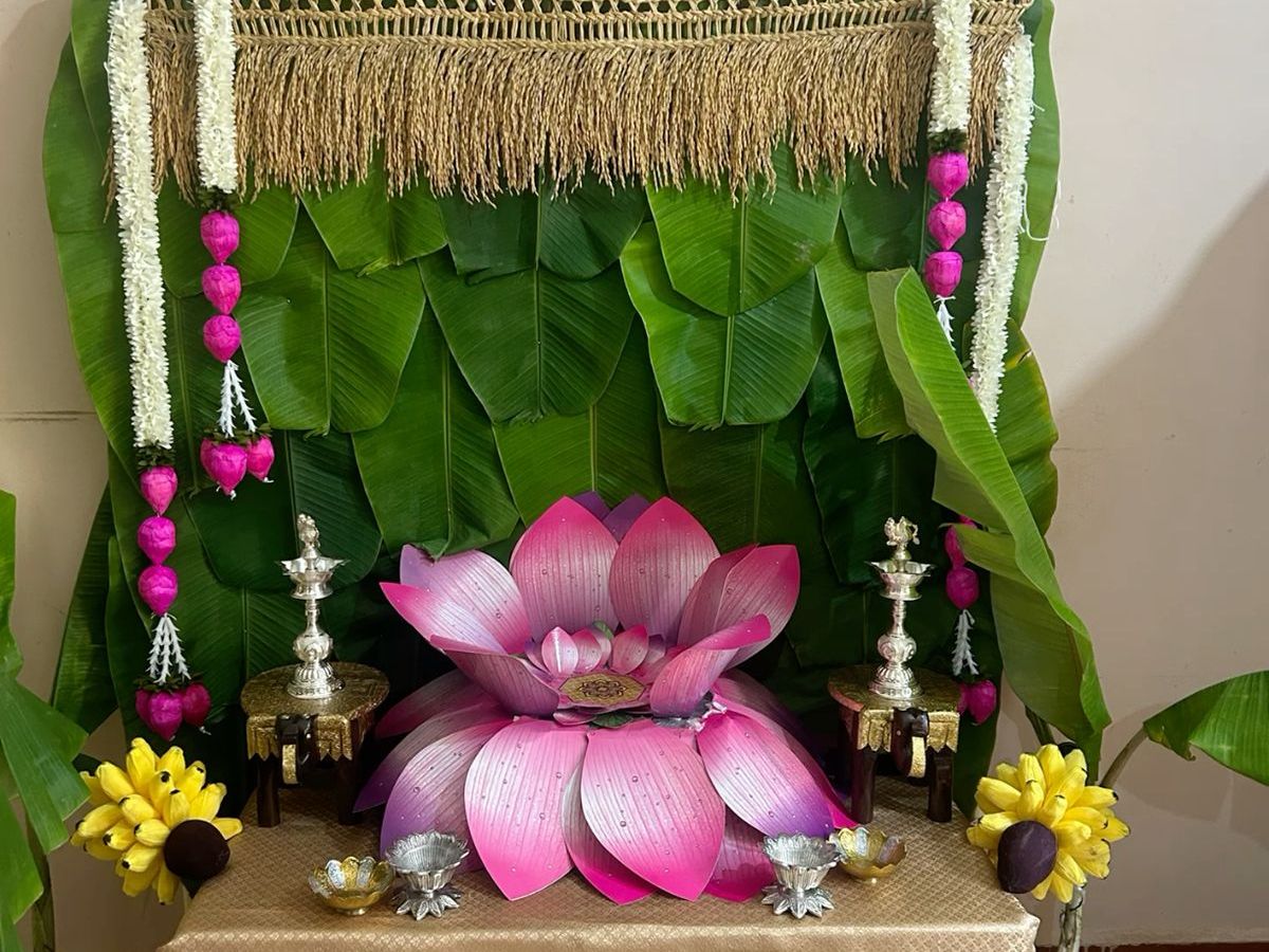 Natural Decorations Around Lord Ganesha