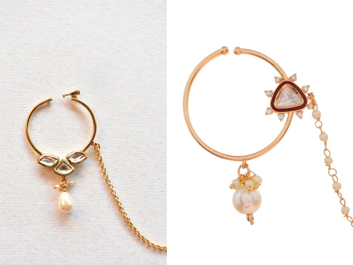 Majestic Kundan Hoop Nath