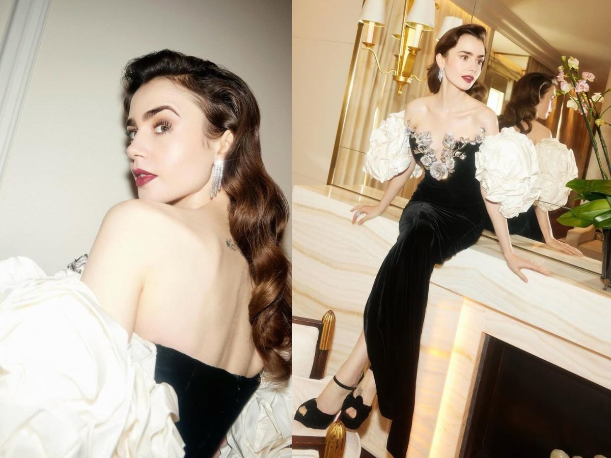 Serene beauty in black gown