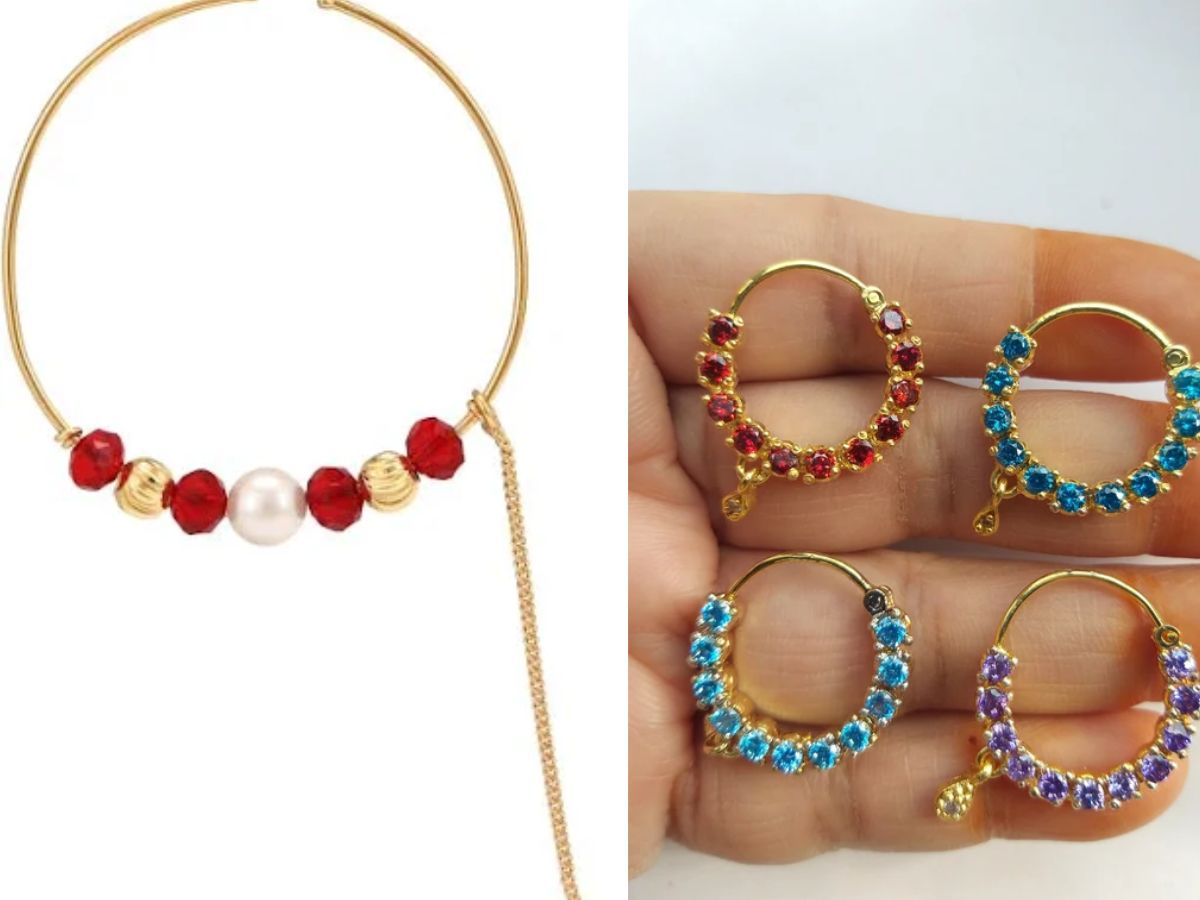 Bohemian Beaded Hoop Nath