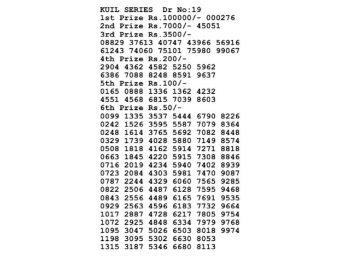 KULL SERIES RESULT