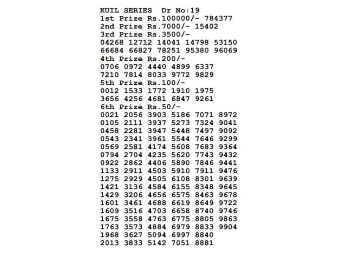 KULL SERIES RESULT