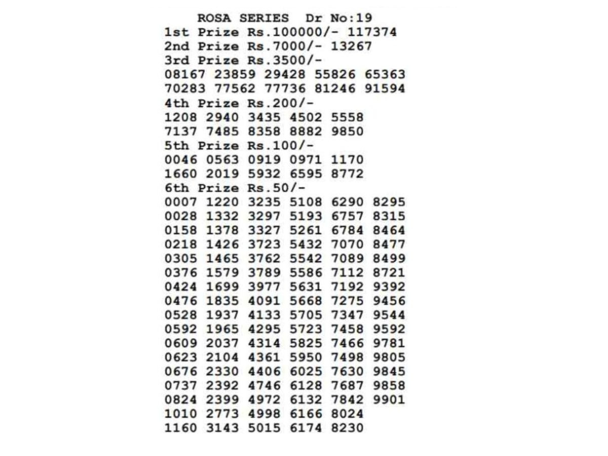 ROSA SERIES RESULT