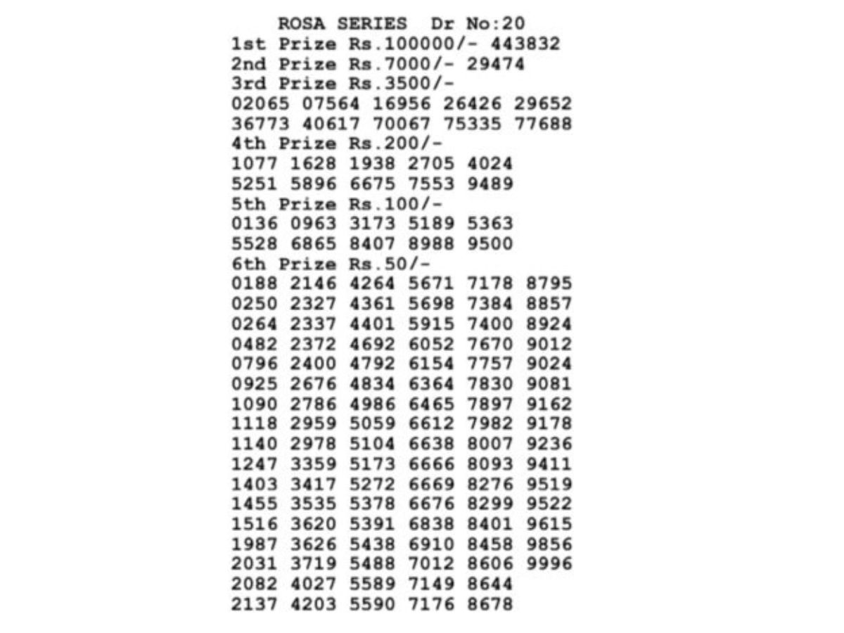 ROSA SERIES RESULT