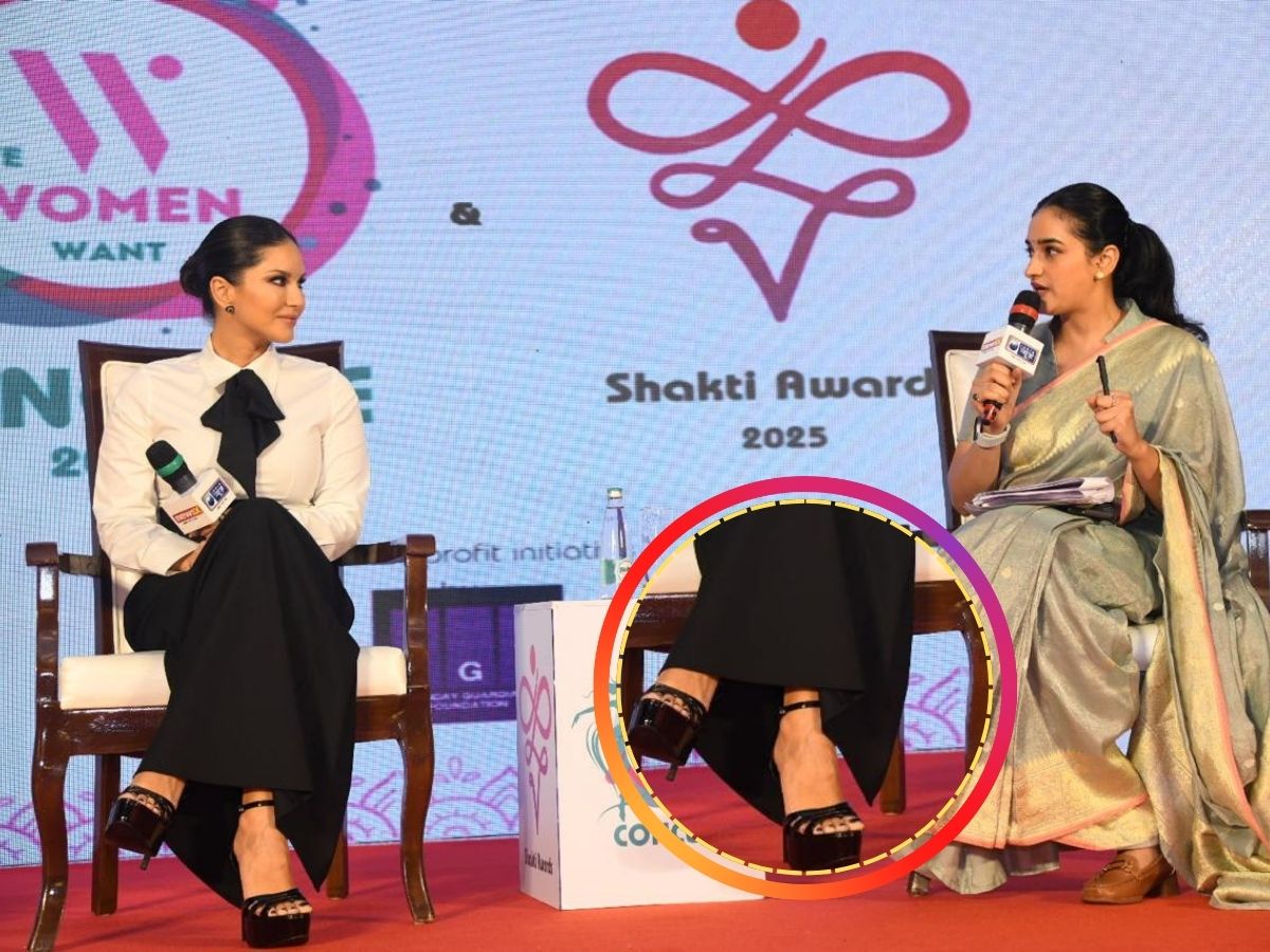 Sunny Leone's footwear at We Women Want 2025