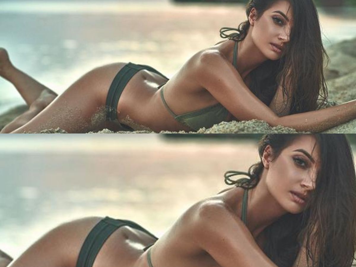 Natalia Janoszek in Deep Green Bikini