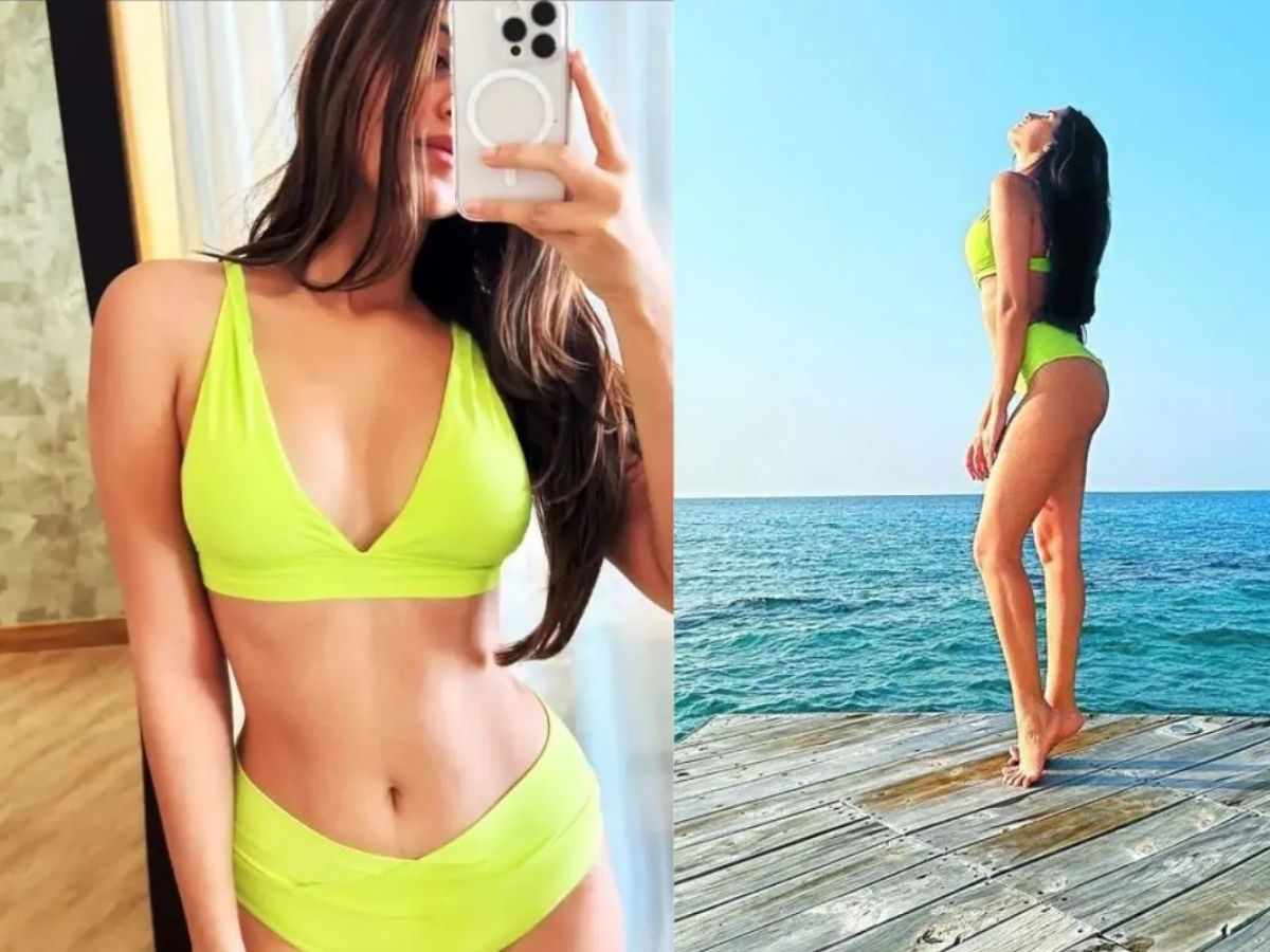 Tara Sutaria in Neon Bikini