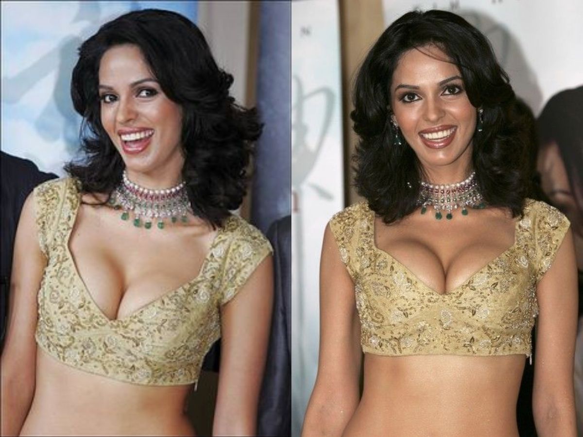 Mallika Sherawat in Golden Skirt Blouse
