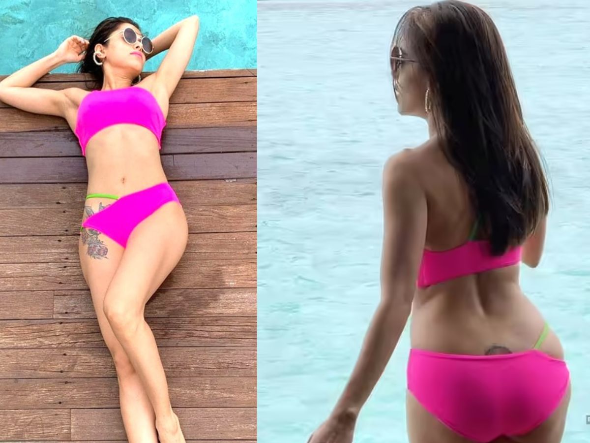 Nushrat Bharucha in Neon Pink Bikini