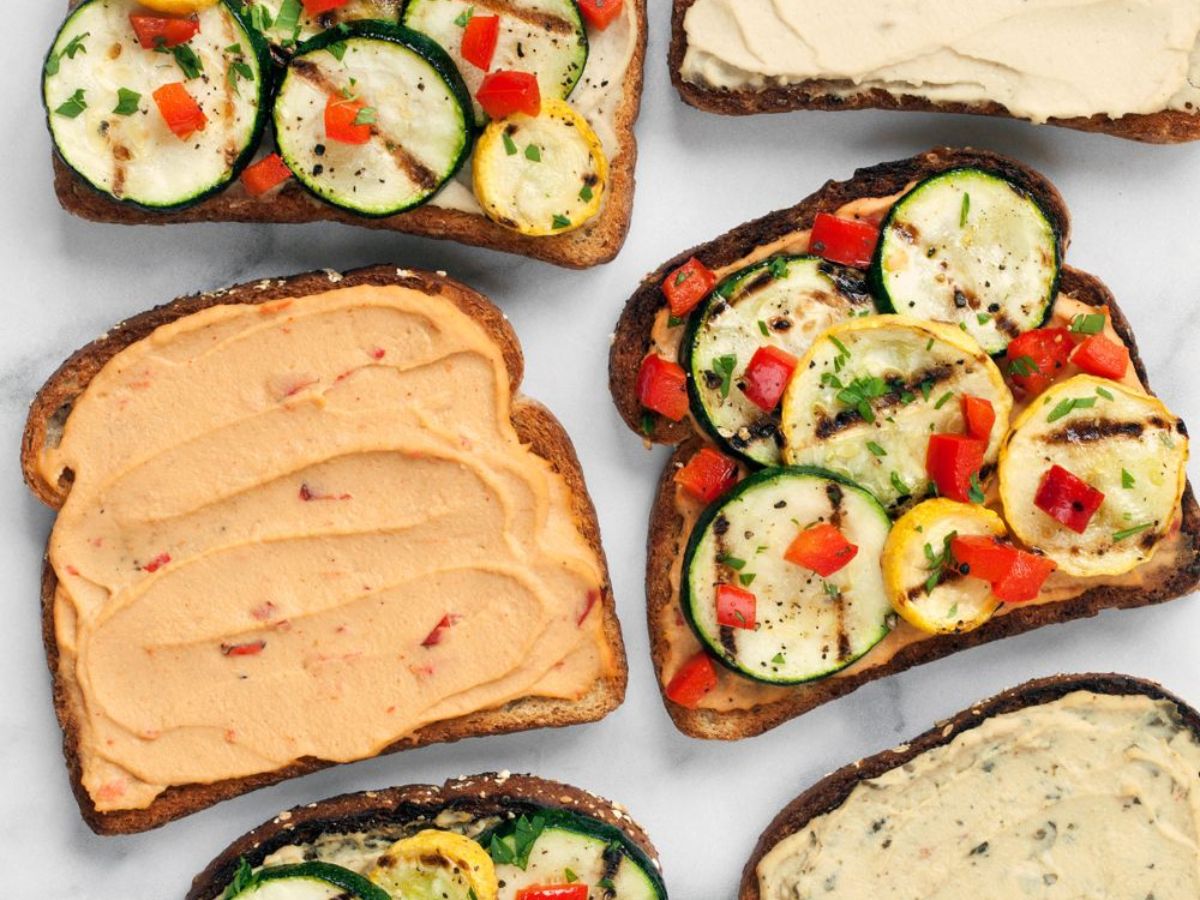 Hummus Sandwich with Flavourful Indian Fillings