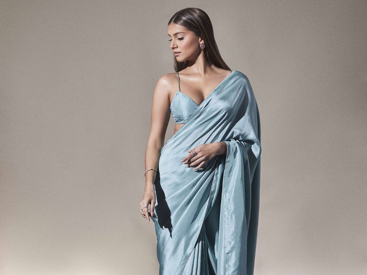 Modern Blue Saree with Sporty Blouse