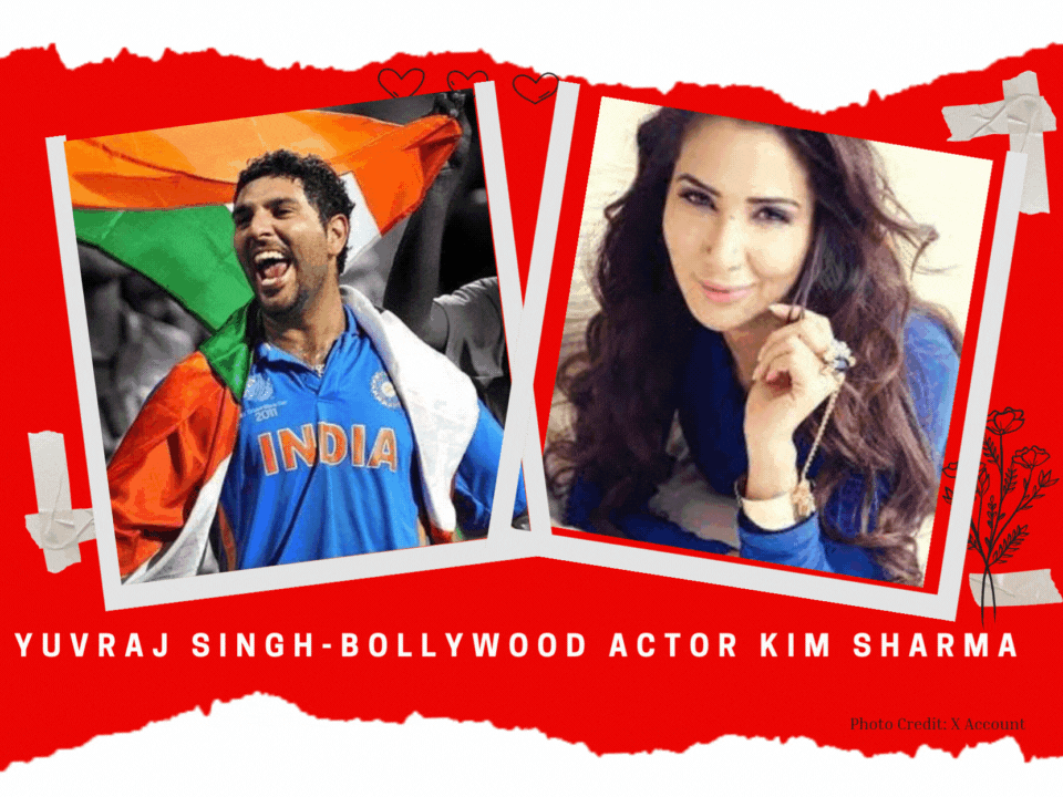 Yuvraj Singh with Bollywood actor Kim Sharma