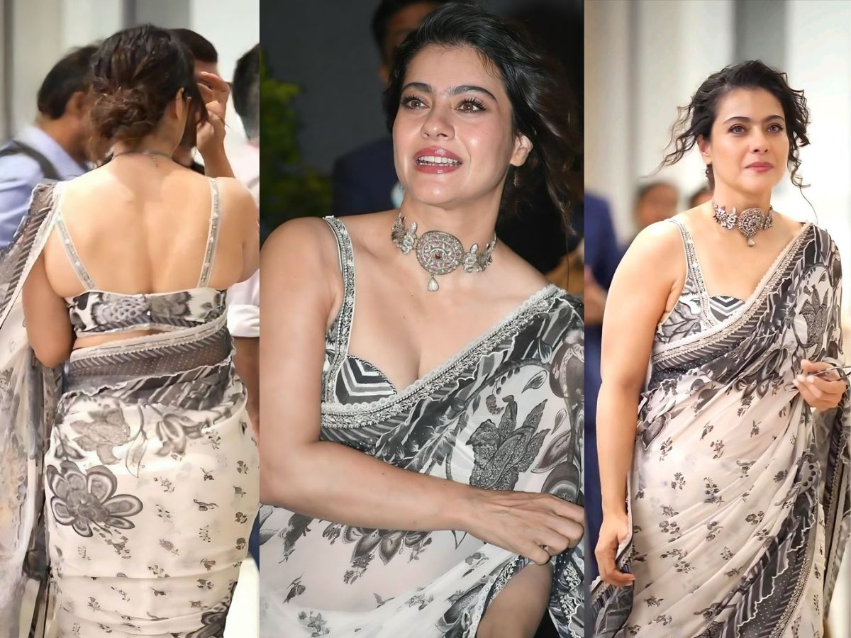 White Saree look of Kajol