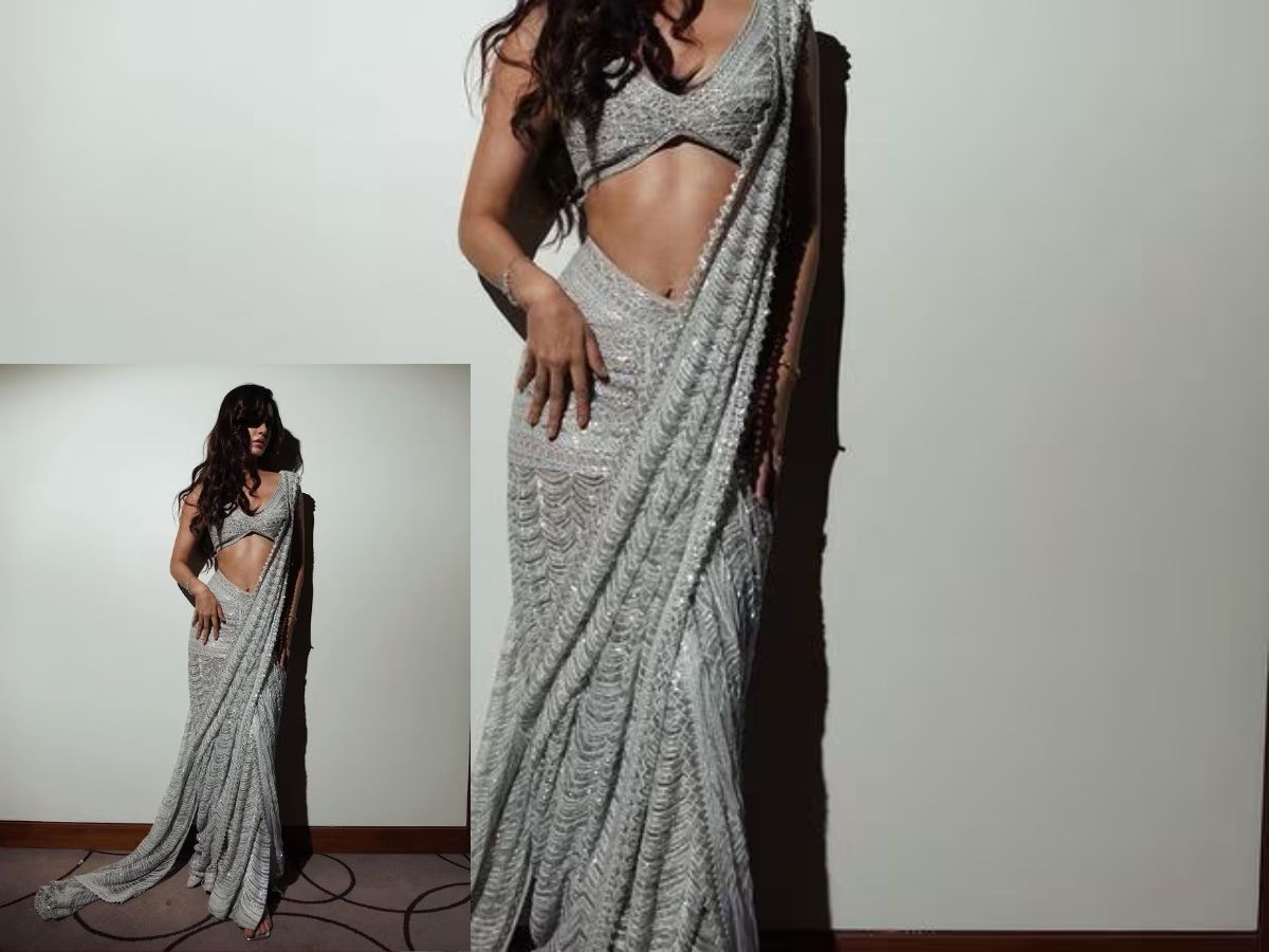 Deep Neck Blouse Look