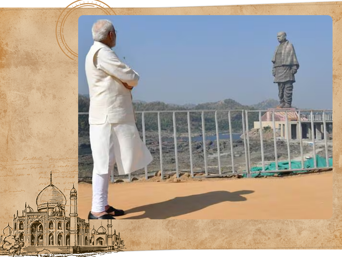 PM Modi Foundation stone of Statue of Unity