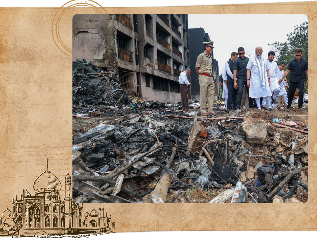 PM Modi At Location Of Air India Crash