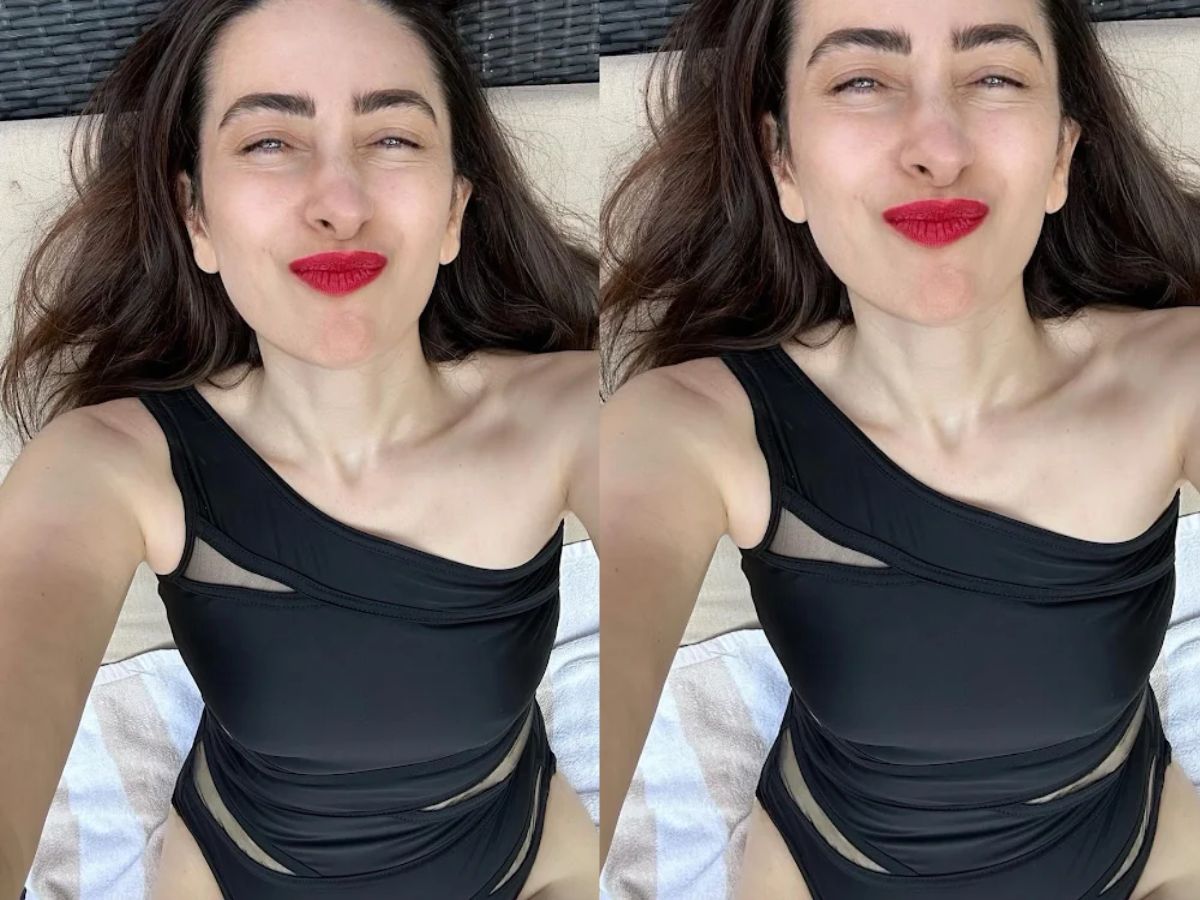 Karisma Kapoor in Black Swimsuit