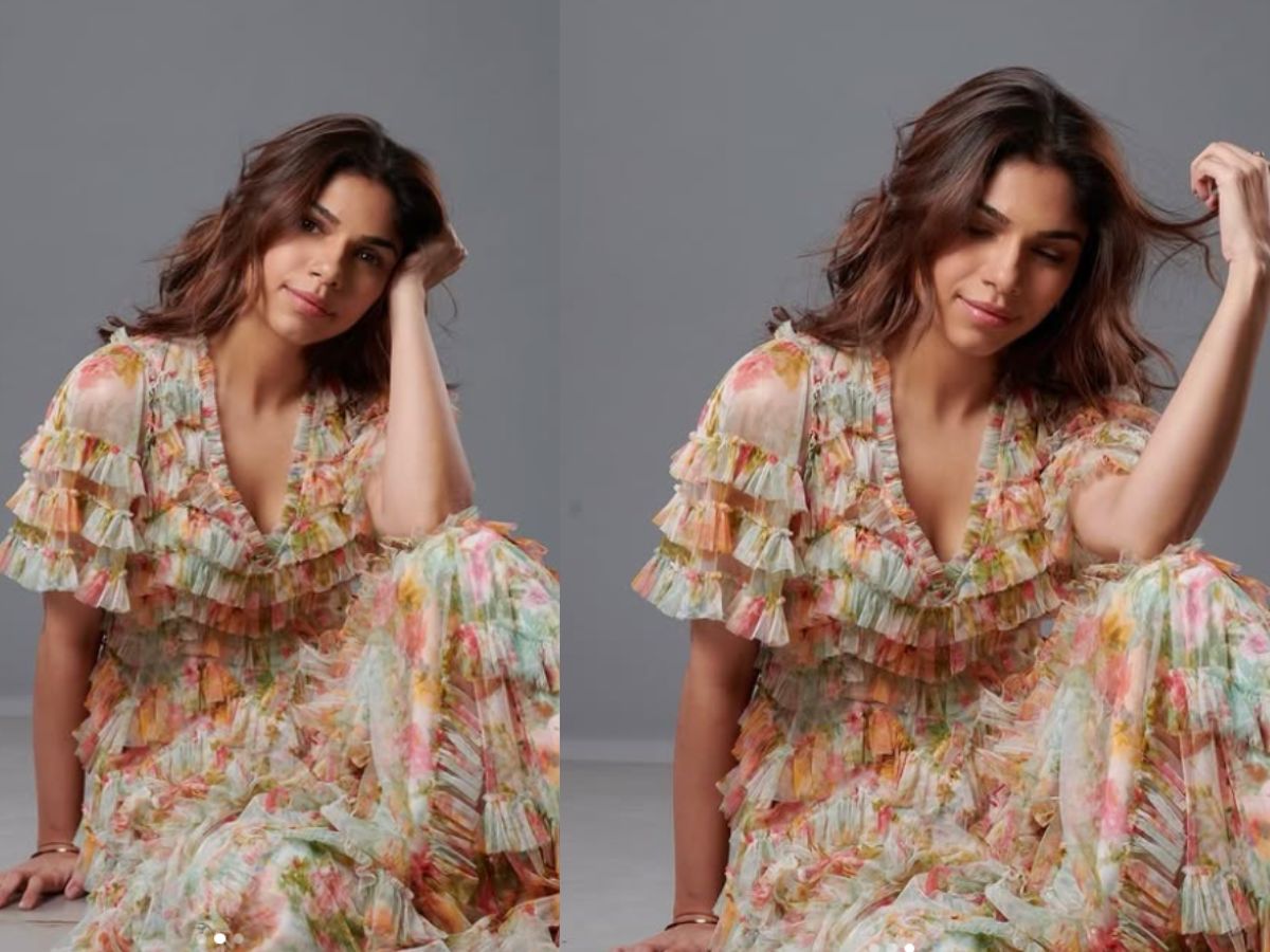 Sharmin Segal in Floral Dress