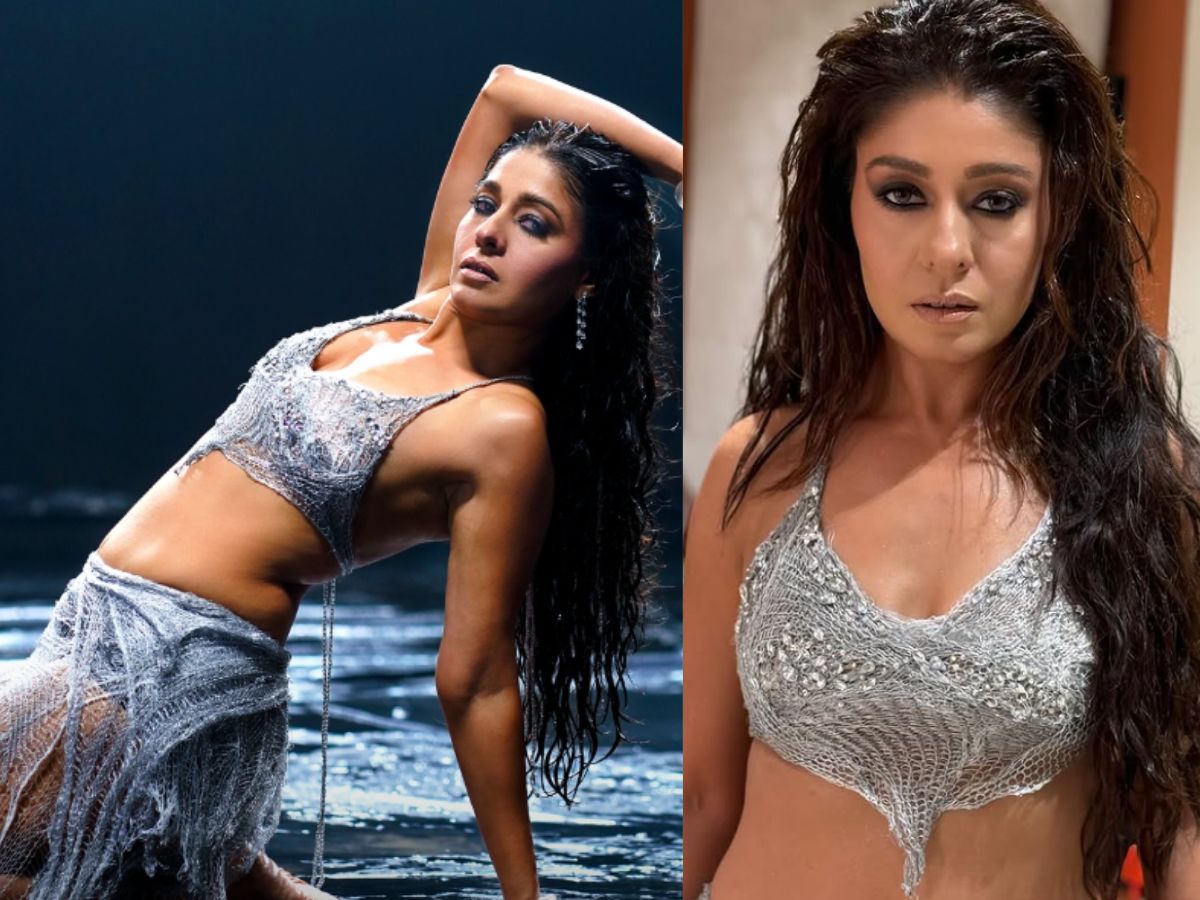 Sunidhi Chauhan in Glittery Grey Dress