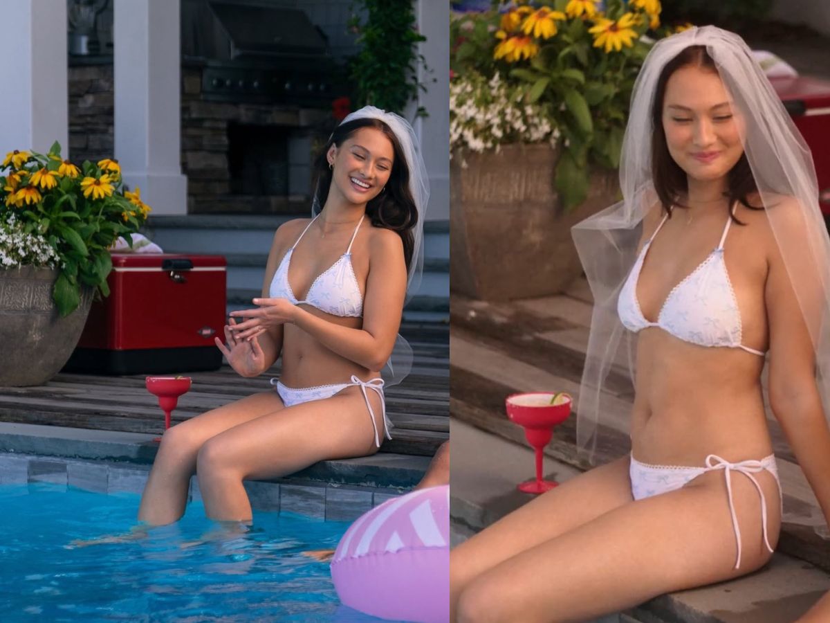 Lola Tung in White Bikini