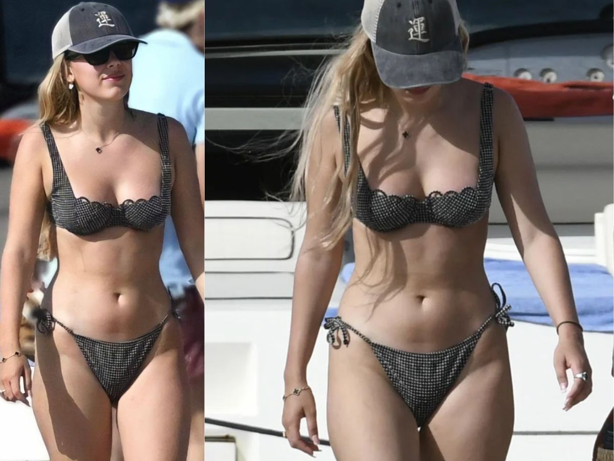 Millie Bobby Brown in Check Print Bikini